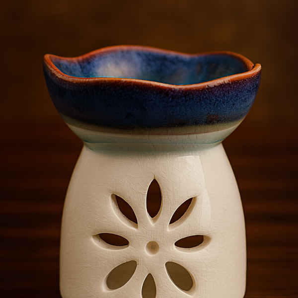 Quemador Flor de Cerámica – Blanco o azul
