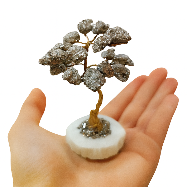 Arbolito de Pirita 7 cm – Prosperidad y Energía Dorada