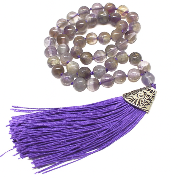 Japa Mala de 45 cuentas – Códigos Sagrados y Amatista