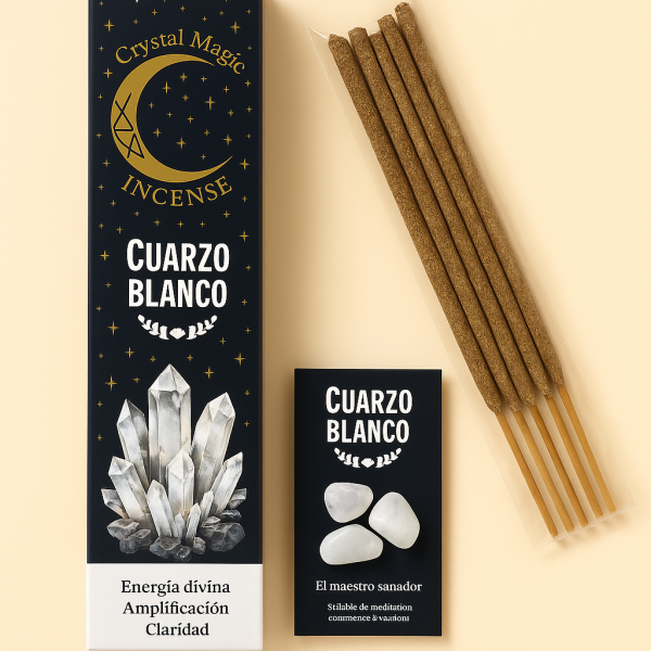 Incienso Cuarzo Blanco Crystal Magic – Pureza y Limpieza Energética