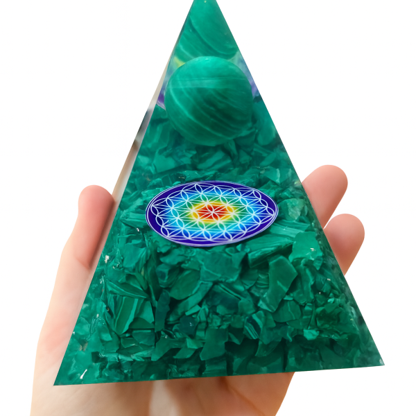 Orgonita Malaquita 7x7 – Sanación y Transformación Energética