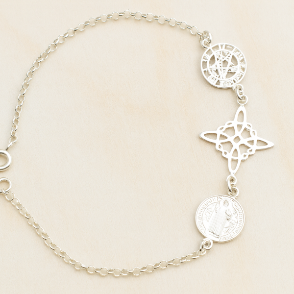 Pulsera de triple protección-plata 925