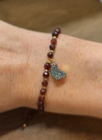 Pulsera de Granate Facetado con Dije Luna - Imagen 2