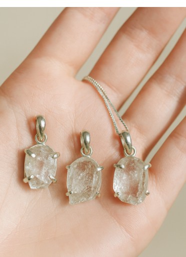 Colgante Diamante Herkimer con Cadena de Plata 60 cm