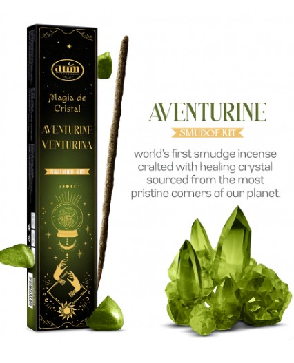 Incienso Aventurina Aroma Crystal Scents – Prosperidad y Equilibrio Interior