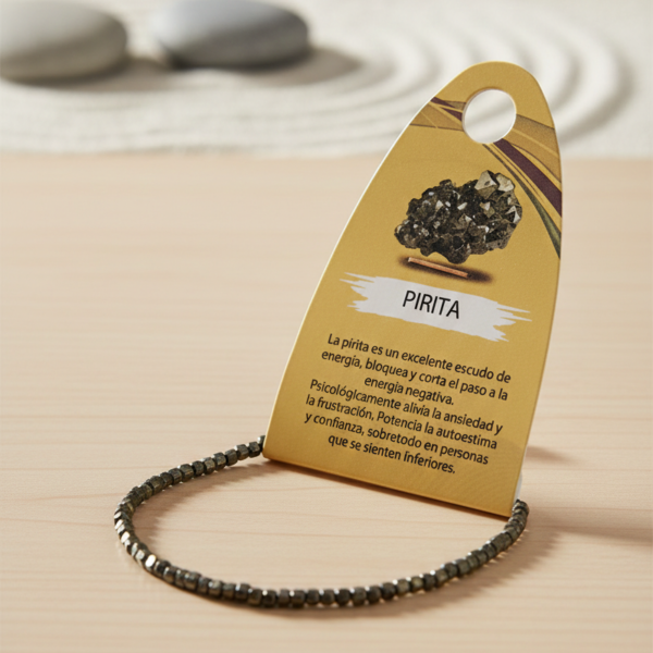 Pulsera de Pirita Facetada: Abundancia, Escudo y Confianza