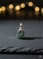 Colgante de Moldavita Auténtica – Energía Cósmica en Plata de Ley 2.50 GR APROX