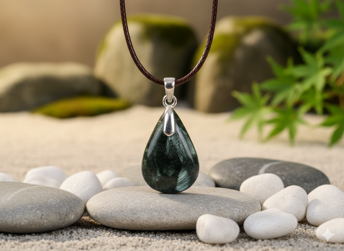 Gemini_Generated_Image_5q9gat5q9gat5q9g Colgante de Serafinita y Plata: La Piedra de las Alas de Ángel - Imagen 1