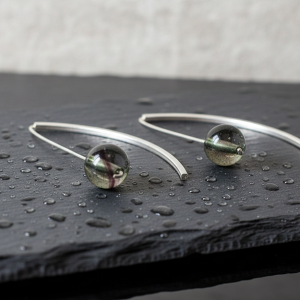 Pendientes de Fluorita Natural y Plata de Ley 925 – Claridad Mental y Diseño Minimalista