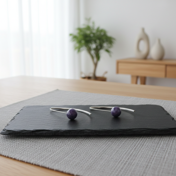 Pendientes de Plata y Charoita