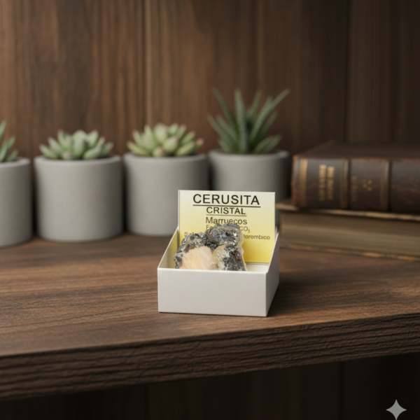 Cerusita Cristal (Marruecos) – Brillo Diamantino y Alquimia Espiritual