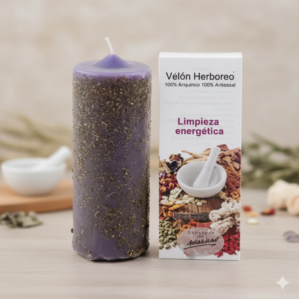 Gemini_Generated_Image_go02vsgo02vsgo02 Velón Herbóreo: Limpieza Energética (Edición Botánica) - Imagen 1
