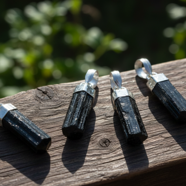 Colgante de Turmalina Negra (Chorlo) y Plata: Tu Escudo de Protección Personal