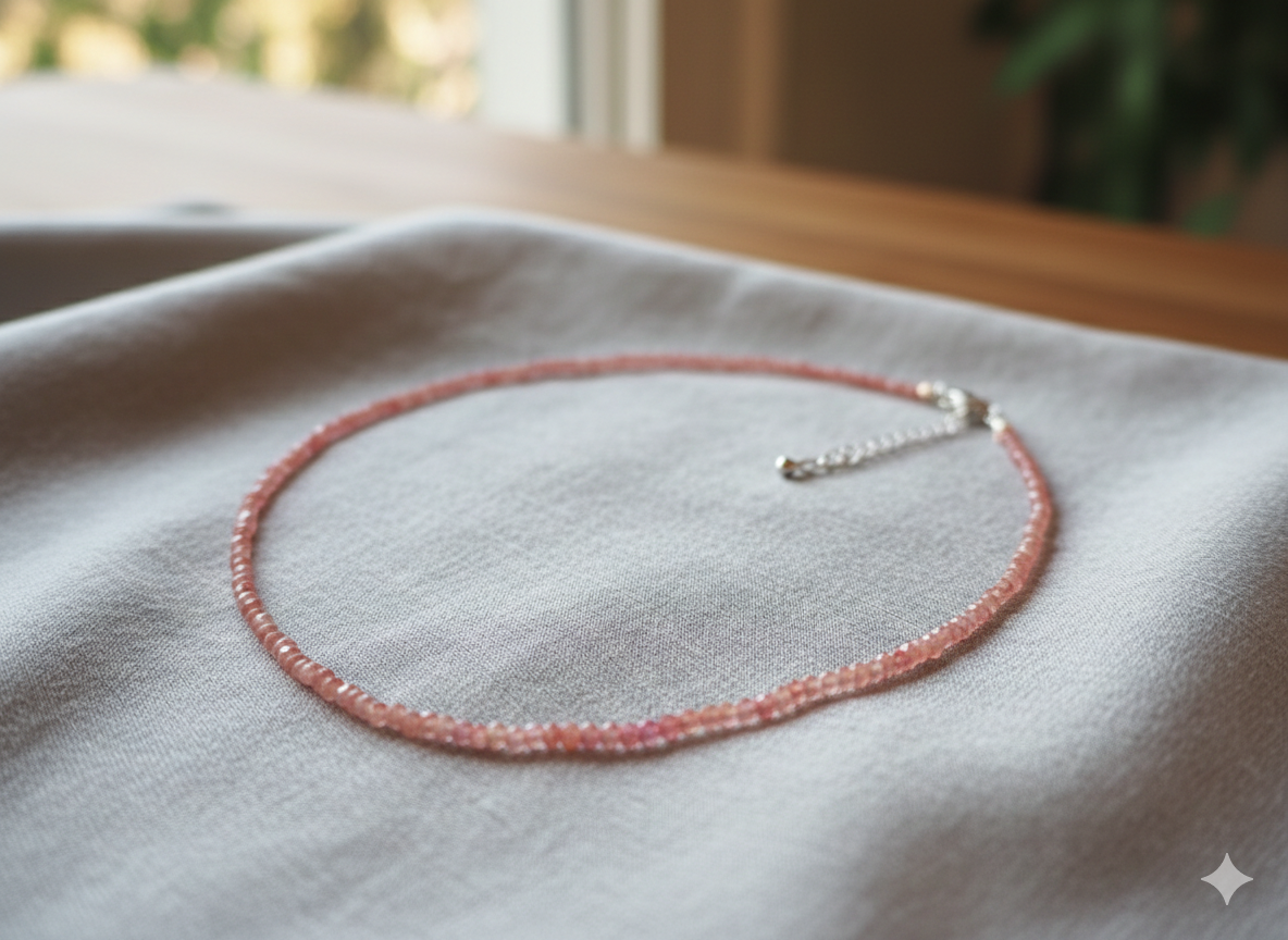 Gemini_Generated_Image_scx0pkscx0pkscx0 Gargantilla de Turmalina Rosa Facetada – Destellos de Amor y Calma - Imagen 1