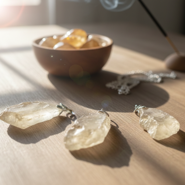 Colgante Cristal del Desierto de Libia: La Tektita de Oro del Antiguo Egipto