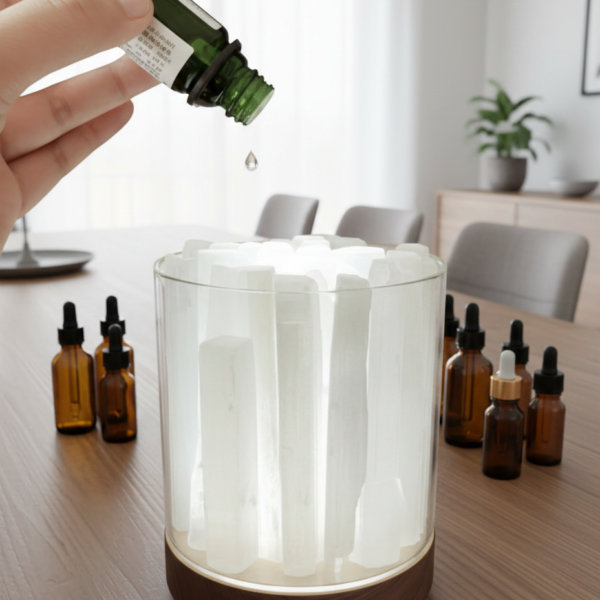 Lampara aromaterapia frio selenita