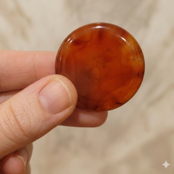 Canto Plano de Carneola Natural – Energía, Vitalidad y Fuego