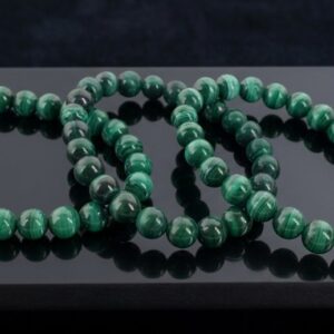 Pulsera de Malaquita Natural - Bola de 4mm